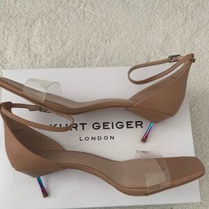 Kitty heels Sandals by British Designer Kurt Geiger. Leather. Size 8.5